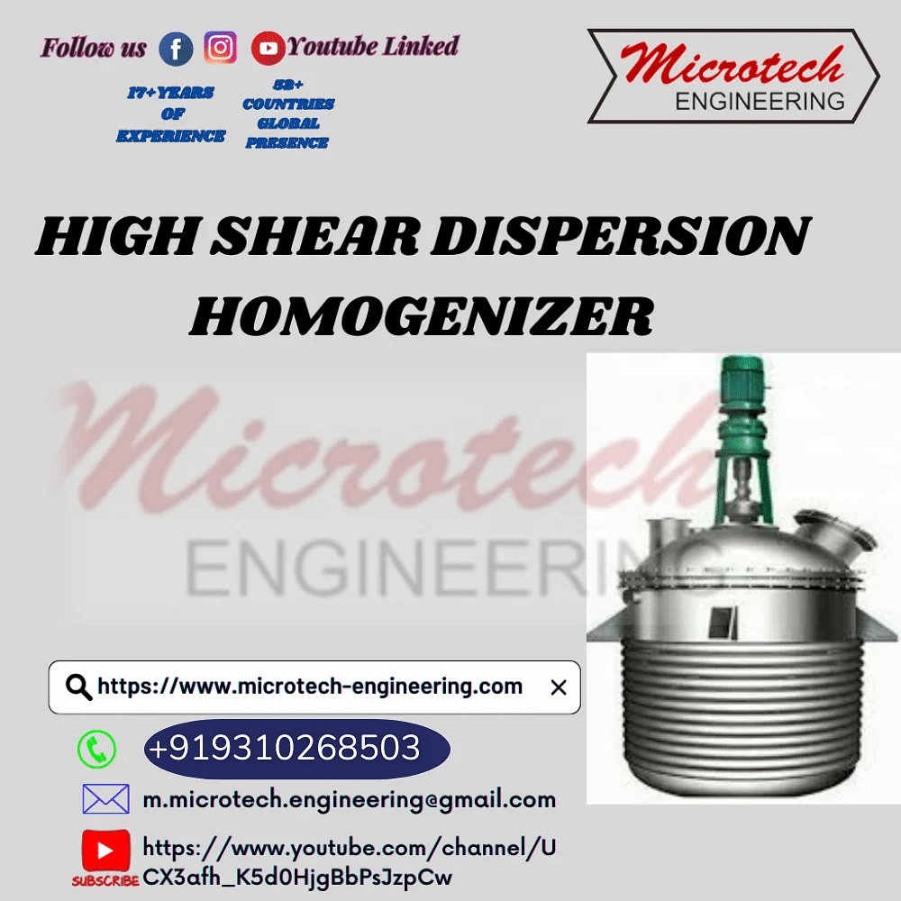 0-100 Bar Standard Dispohomo Reactor: High Shear Dispersion Homogenizer, For Pharmaceuticals, Drhsdh