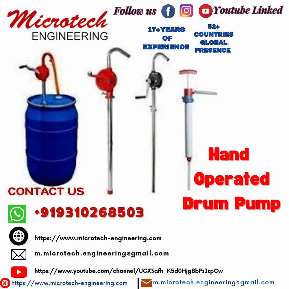 10 Meter Hand Operated Drum Pump, Output Pipe Diameter: 42 mm, Model Name/Number: Mehobp