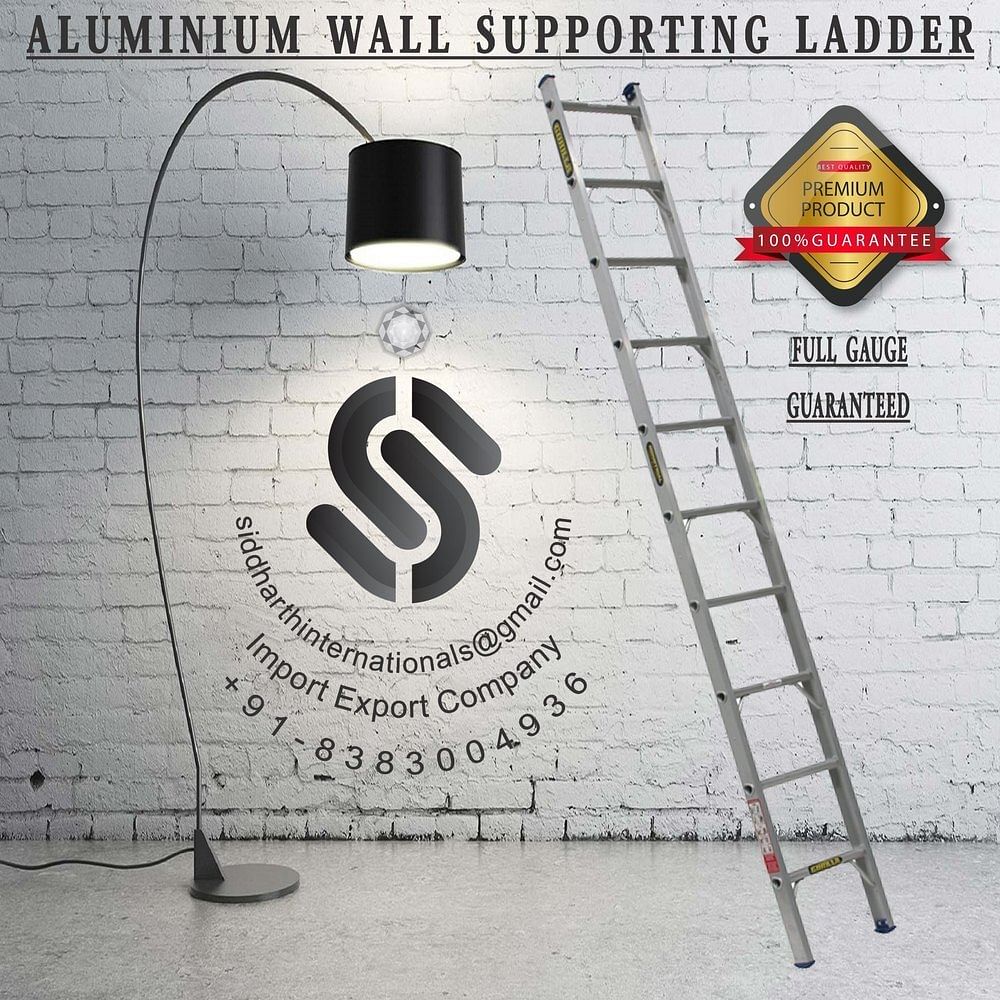 10 Step Wall Supporting Flat Step Aluminum Ladder