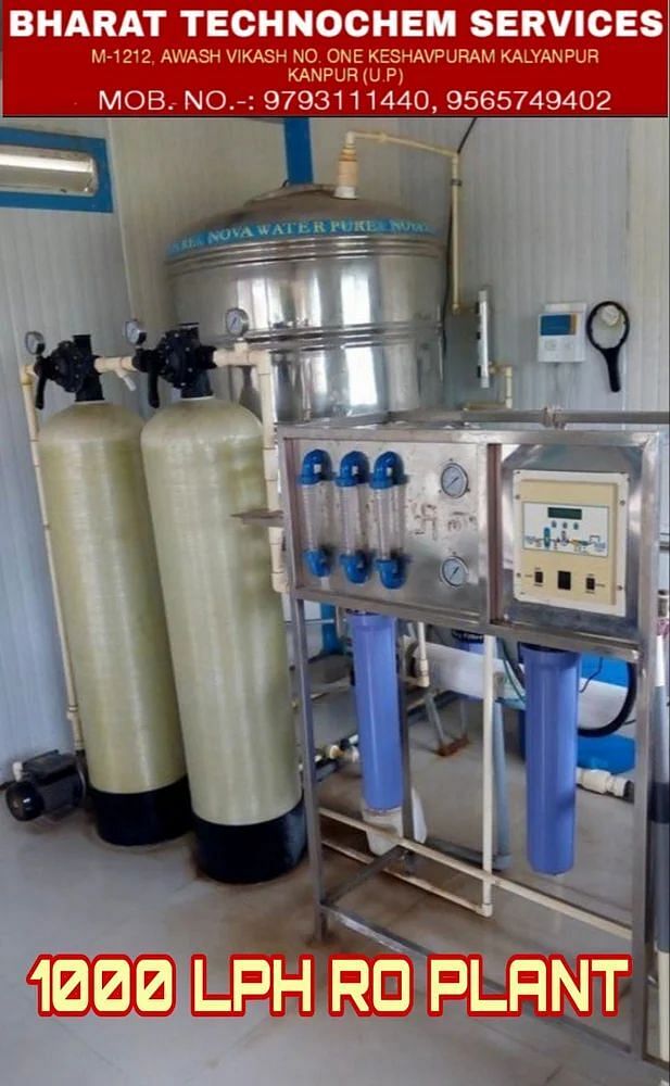 1000 LPH Industrial Reverse Osmosis Plant, RO Capacity: 100 LPH, Stainless Steel