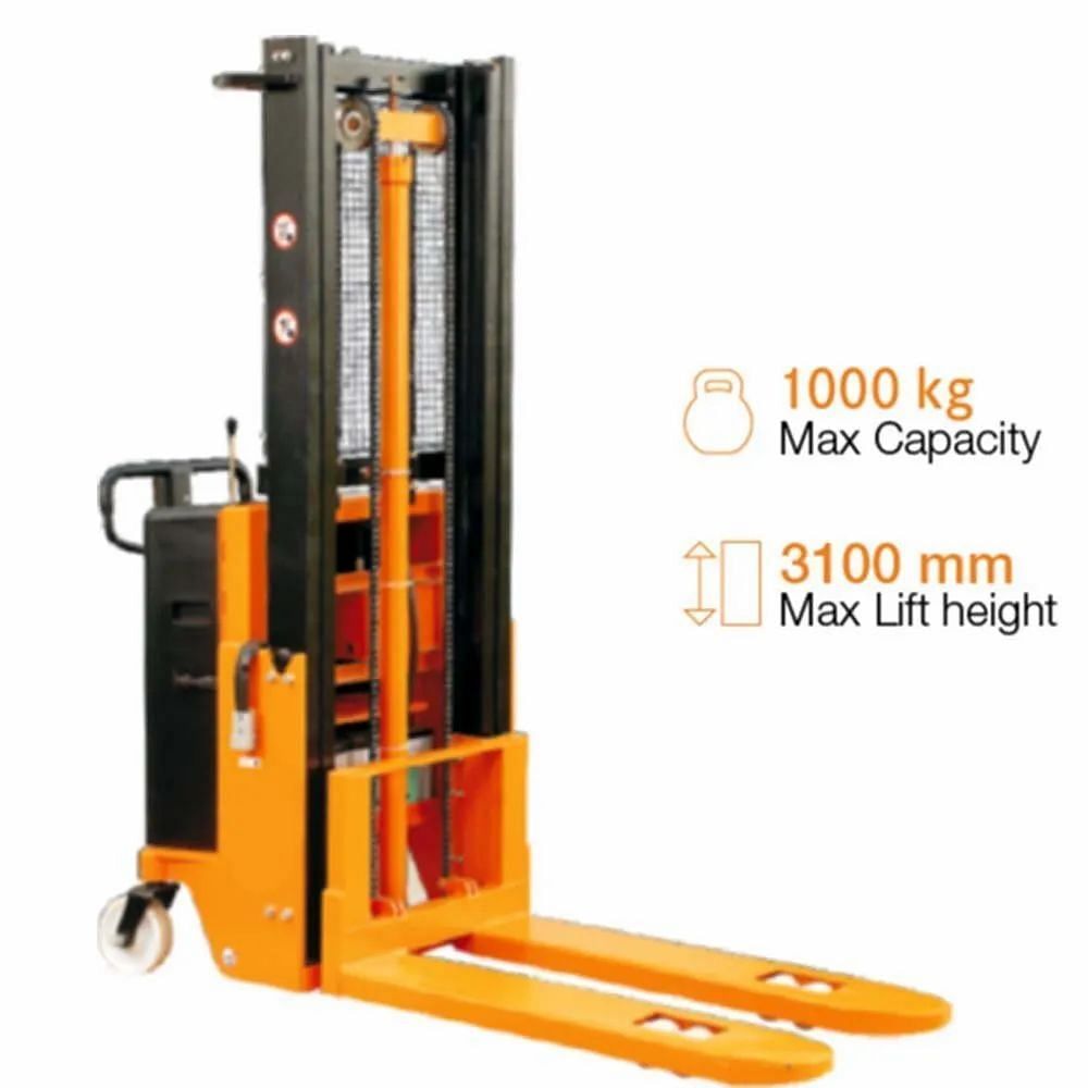 1000kg Manual Maini Semi Electric Stacker, For Industrial