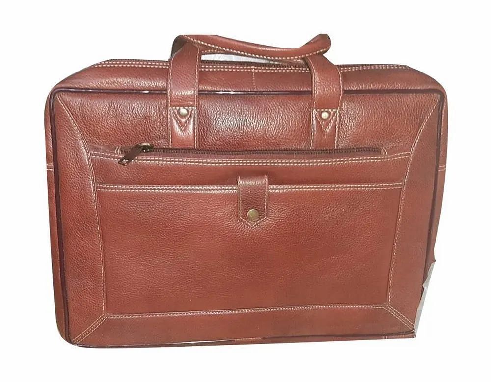 11x12.5x3inch Brown Leather Office Laptop Bag, Capacity: 2kg