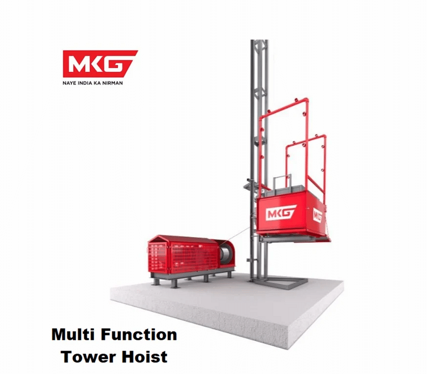 12.5 HP Fixed MKG Multi Function Tower Hoist, For Construction, Load Capacity: 1000 KG