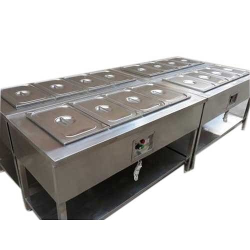 1.2kW Silver Stainless Steel Commercial Food Warmer, For HOTEL & RESTAURANT