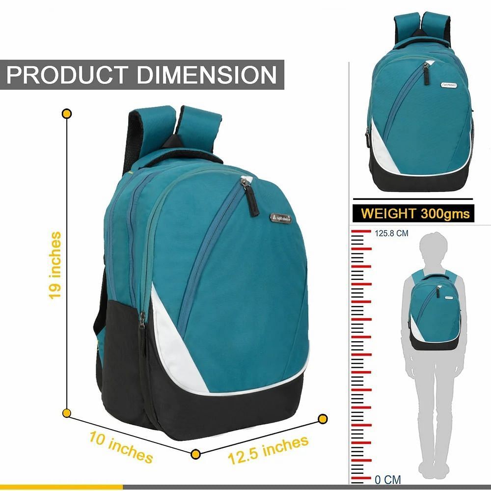 12L Blue Polyester Plain School Bag, For Casual Backpack