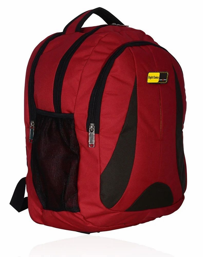 12L Red Polyester Plain School Bag, For College