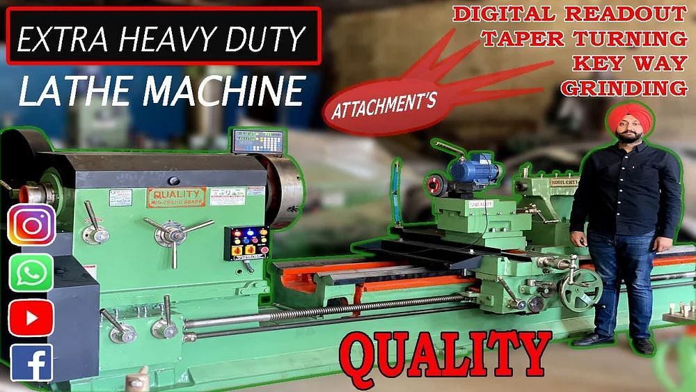 14 Feet Belt Drive Extra Heavy Duty Lathe Machines, 4 Inch, 1000 mm