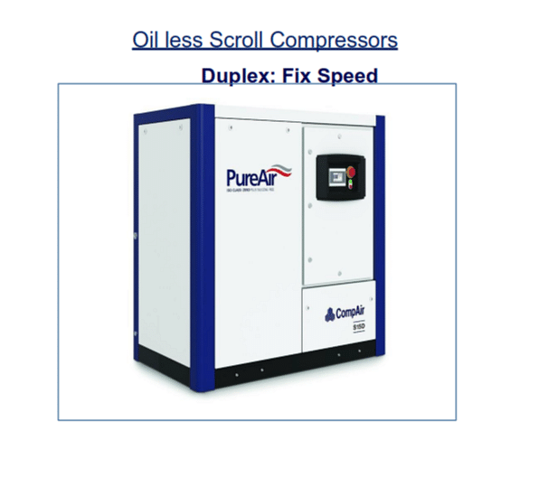 15 HP - 20HP Oil Less Scroll Compressor