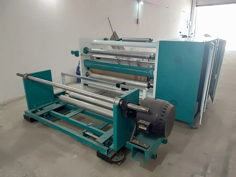 15 HP Plastic Film Shaft Rewinding Machine, 150 m/min