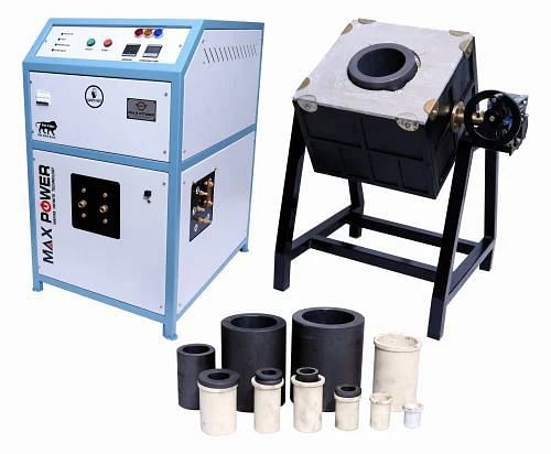 15 KG Induction Silver Melting Furnace With Chilling & Tilting Unit