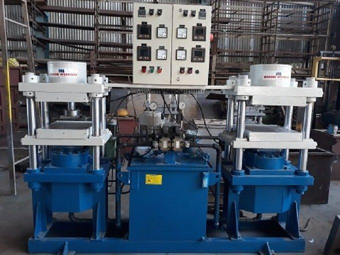 16 x 16 Inch Double Station Hydraulic Rubber Compression Moulding Machine, 80 Tons