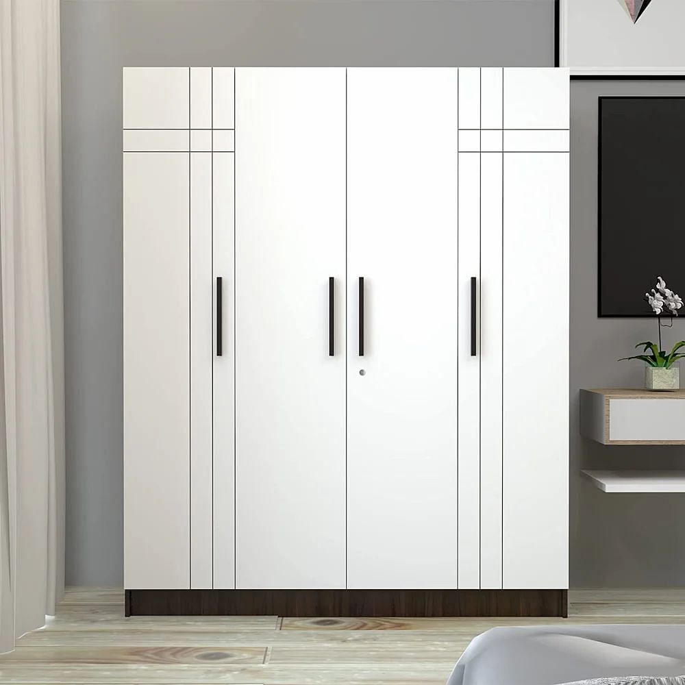 2 Doors Modular Wooden Wardrobe, With Locker