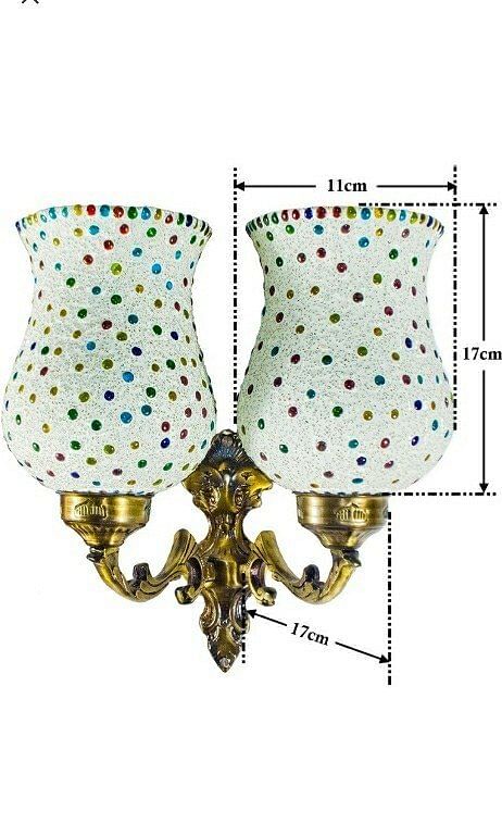 2 Warm White Glass mosaic glass pendand wall light, For Home, 220