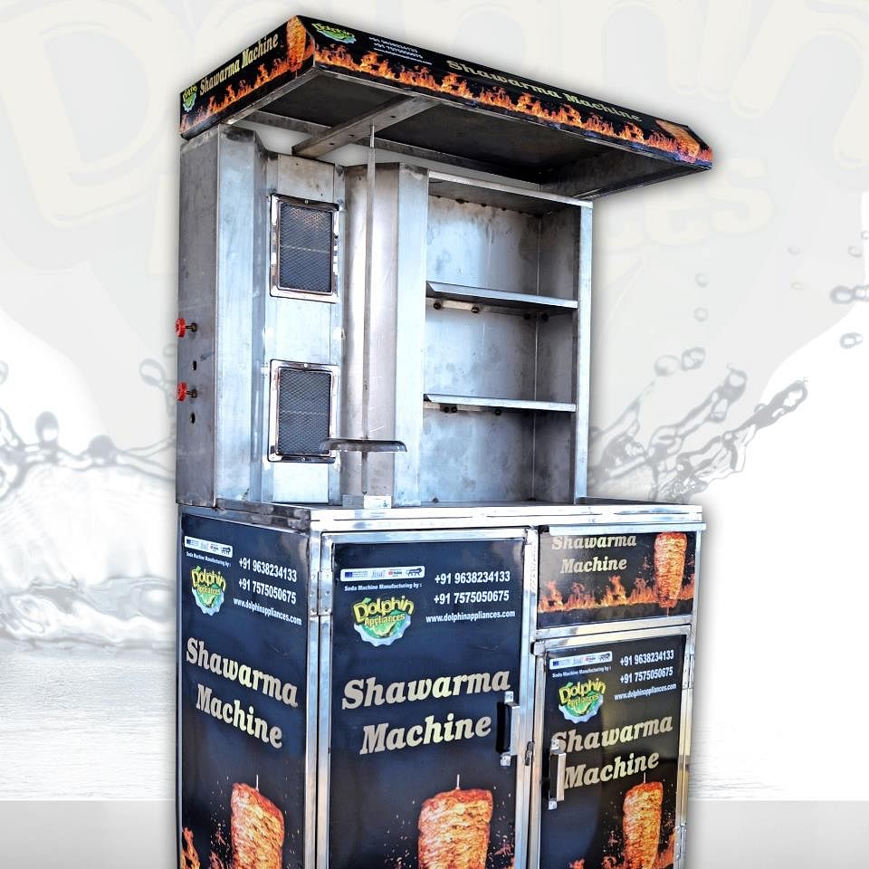 gas shawarma machine with cabinet