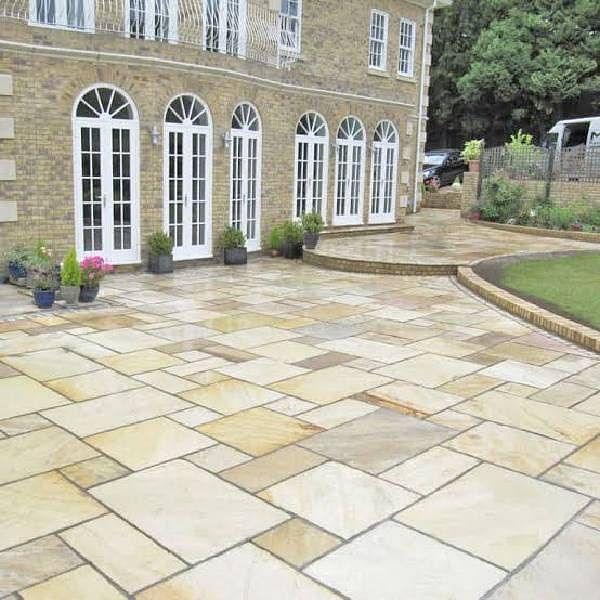 Natural mint stones paving