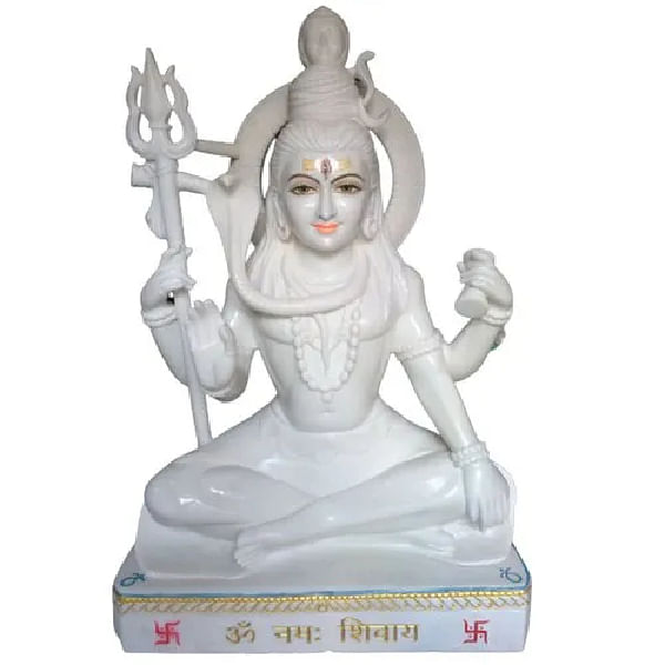 White Plain Marble Shiv Statue