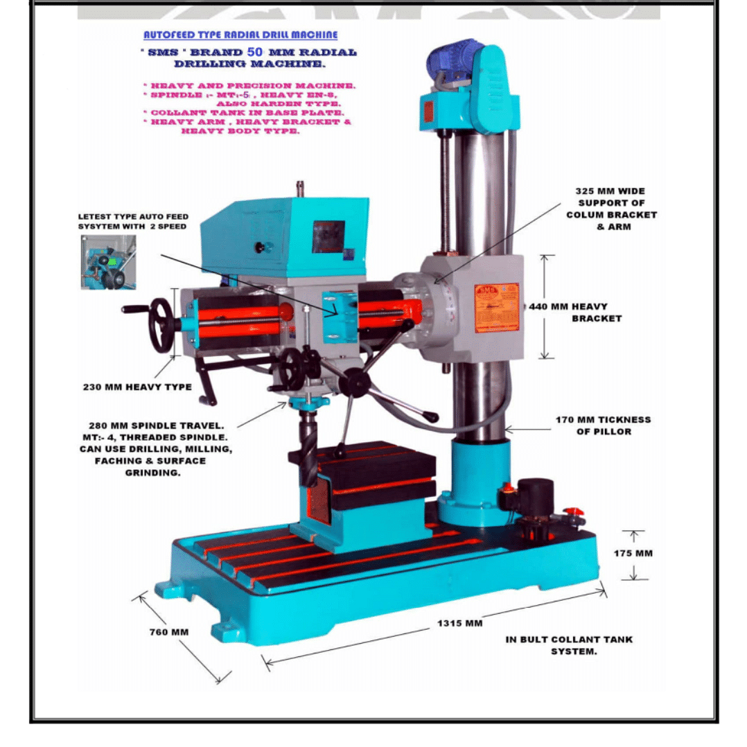 50 mm autofeed radial drilling machine