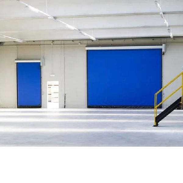 Blue polyester fabric PVC coated Nice Heigh Speed Door