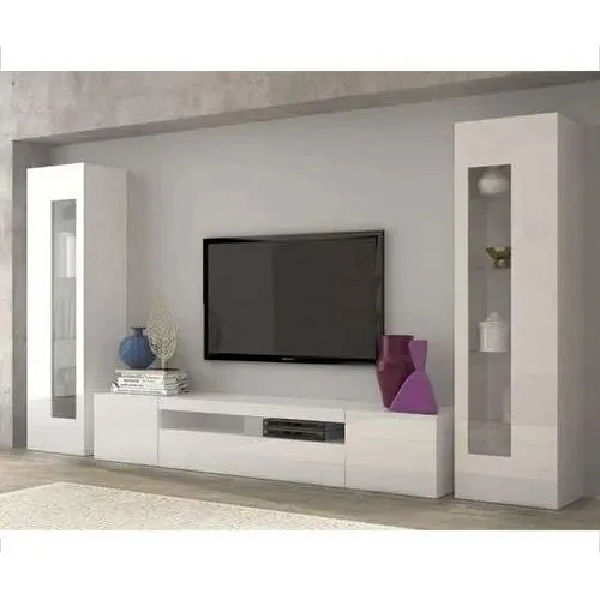 Floor Mounted Modular White Wooden TV Unit