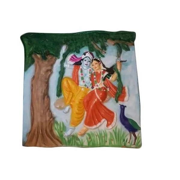 Fiber Radha Krishna Wall Statue