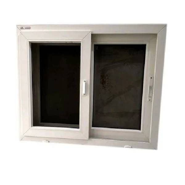 White UPVC Double Track Sliding Window