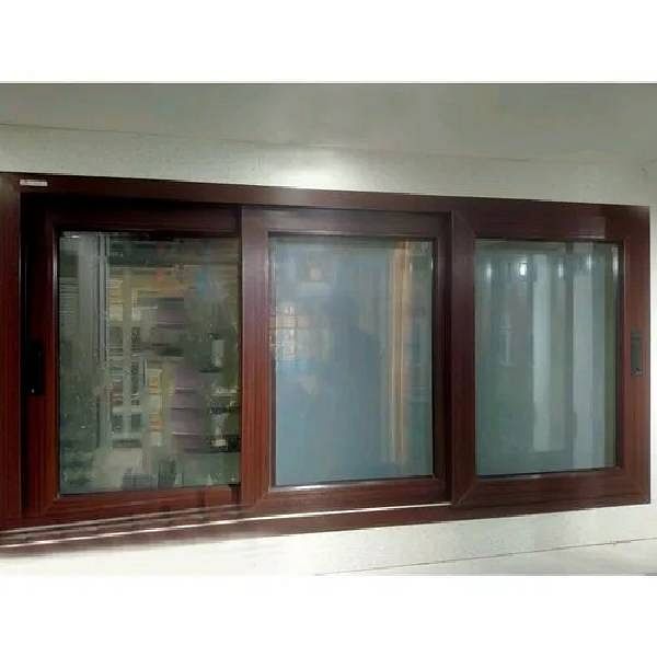 4x8ft Brown UPVC Three Track Sliding Window