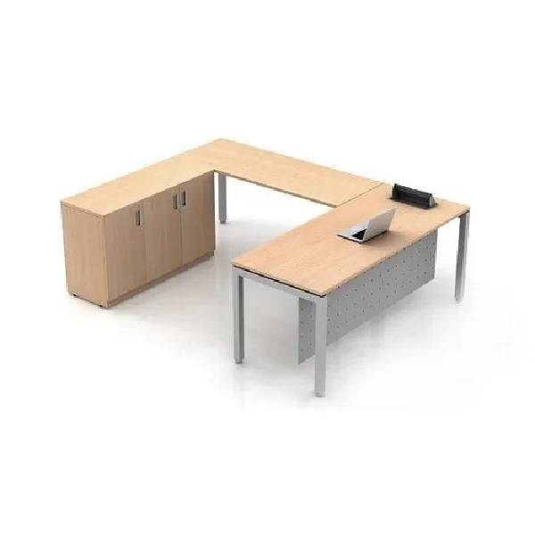 Wooden Office Table & Storage Manger Cabinet Set