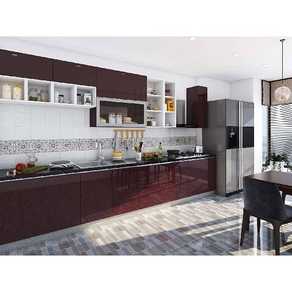 Purple Passion Straight Modular Kitchen