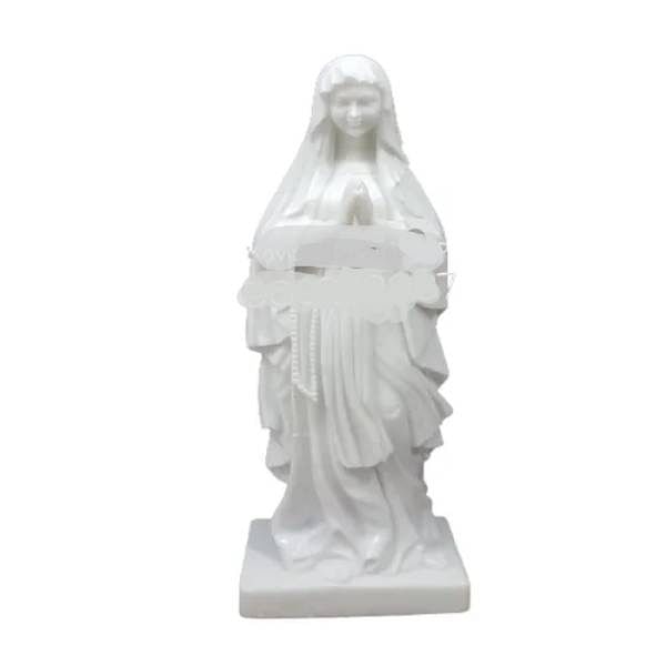 White Marble Mother Mary Statue