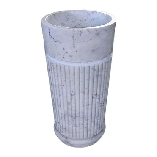 Pedestal Wash Basin White Marble