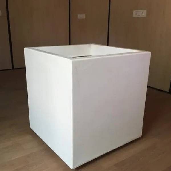 Plain White Fiberglass Planter