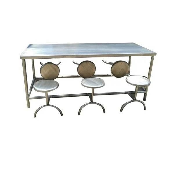 6 Seater Stainless Steel Canteen Table