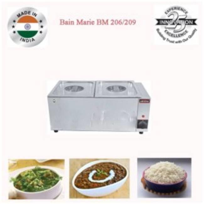 Akasa Indian Electric Bain Marie Food Warmer 2 Container Table Top