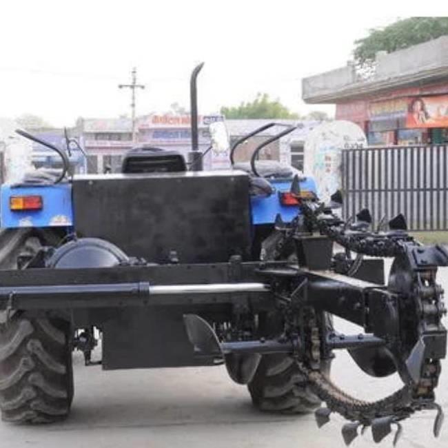 Tractor trencher machine