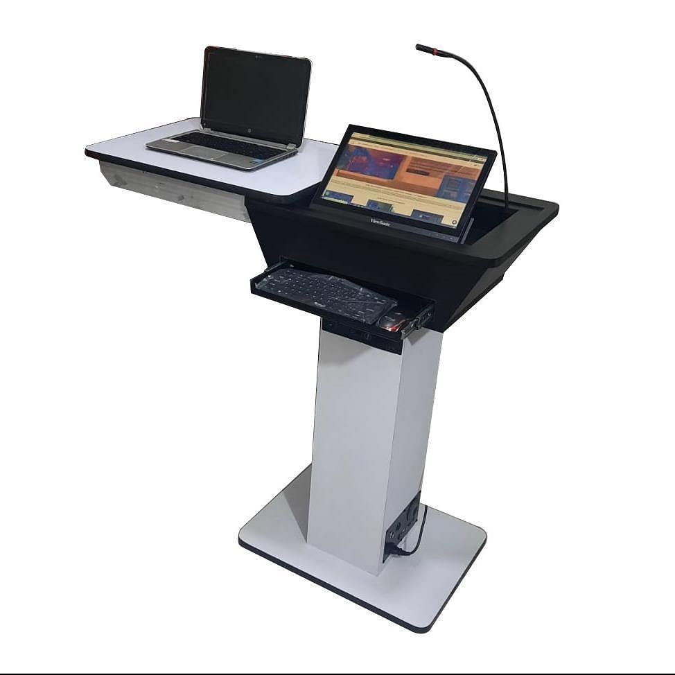 Digital Wooden Podium , Lectern Stand