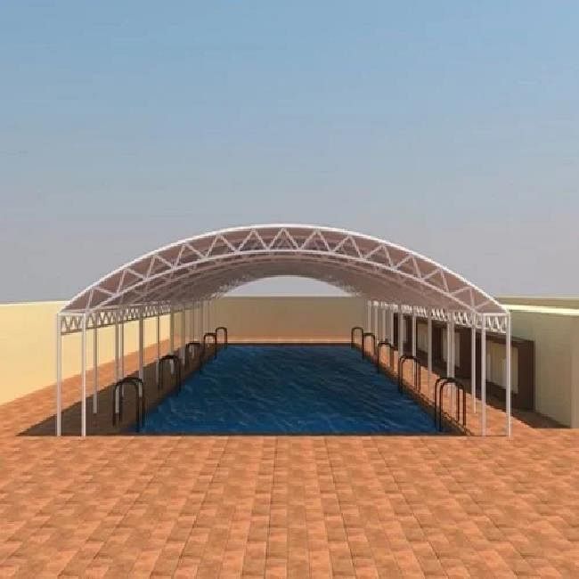 Tensile Swimming Pool Covering Structure