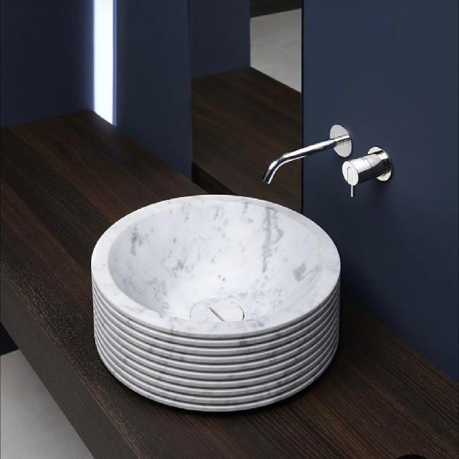 white counter wash basin