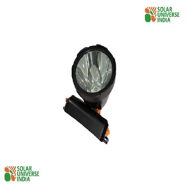 Solar Universe India Solar Powered Head Lamp & Light with Lithium Battery & External Solar Panel - Rainproof - 400M Focus