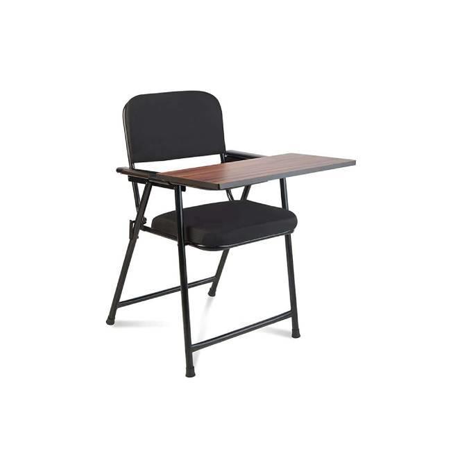 T02- Folding Study Chair with Cushion and Adjustable Writing Pad for All Age ( Black )