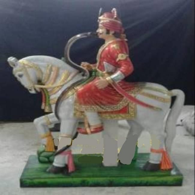 White Marble Veer Tejaji Statue, For Worship, Indoor