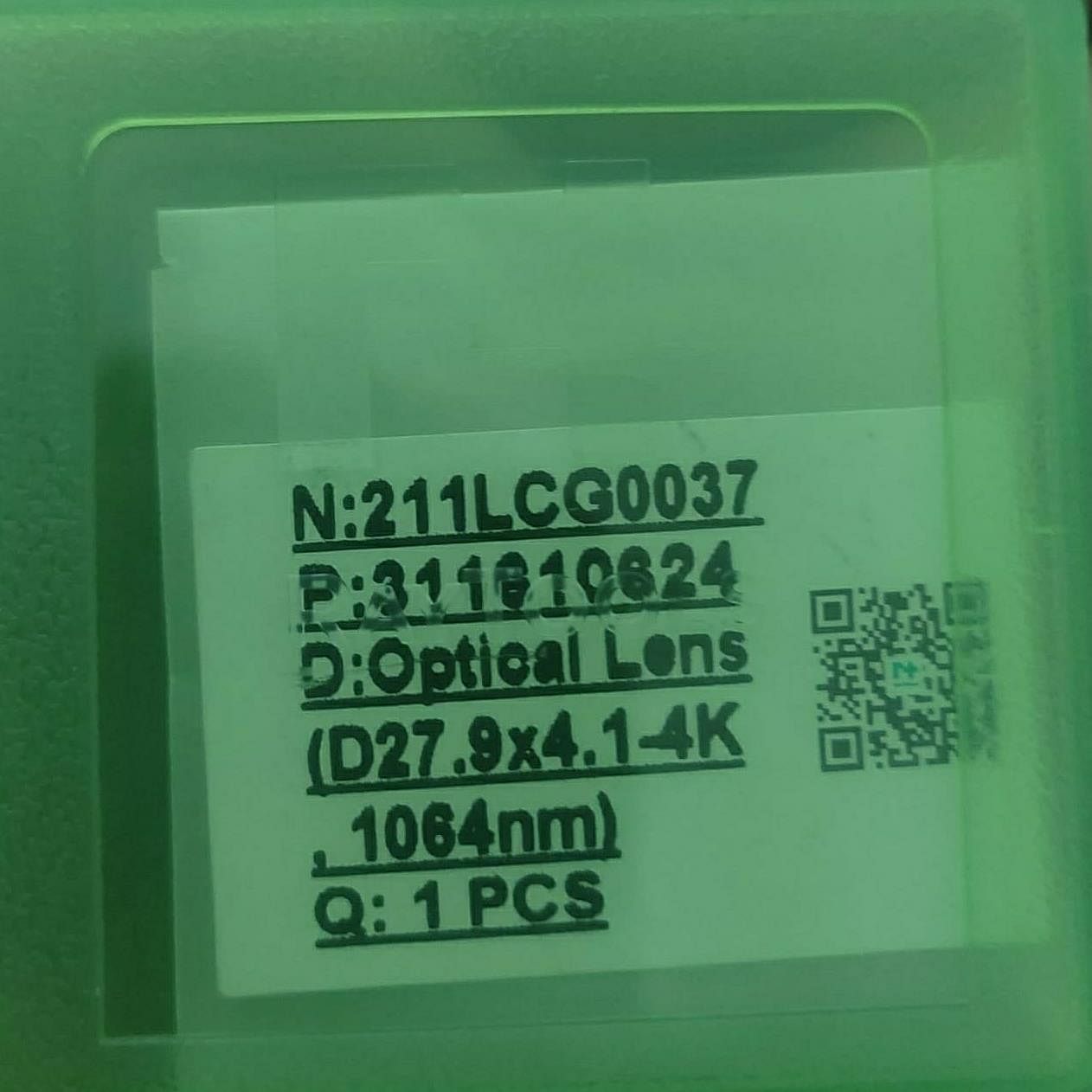 Cover Glass /Protective Window Part code -211LCG0037