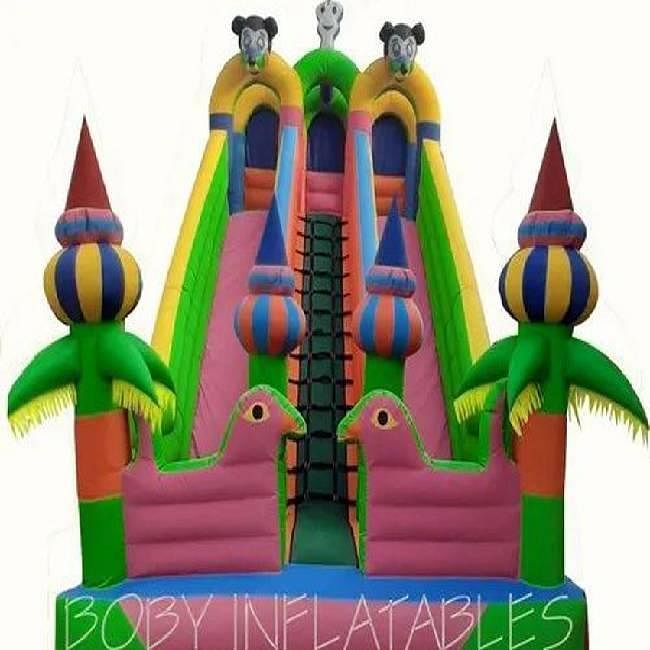 Inflatable Type Multicolor 3 Lane Slide, For Entertainment Business, Age Group: 4 To 16 Yrs