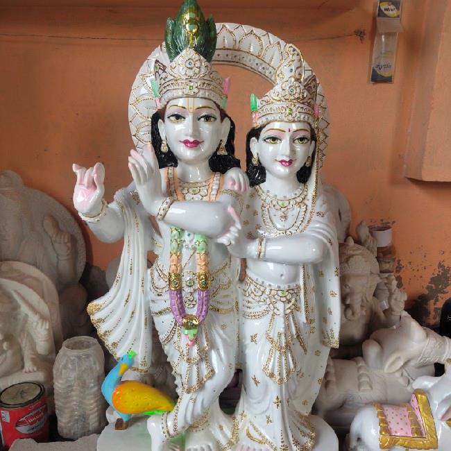 2.5 feet Radhe Krishna marble Murti