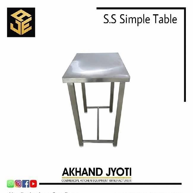 Stainless Steel MATT FINISH SS SIMPLE TABLE, For Restaurants, I Suport