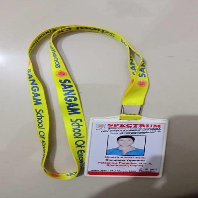 Pasting Id Card With Multicolor Lanyard