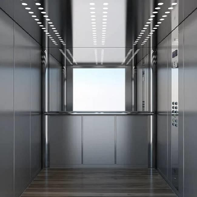 Silver Stainless Steel Elevator Cabin