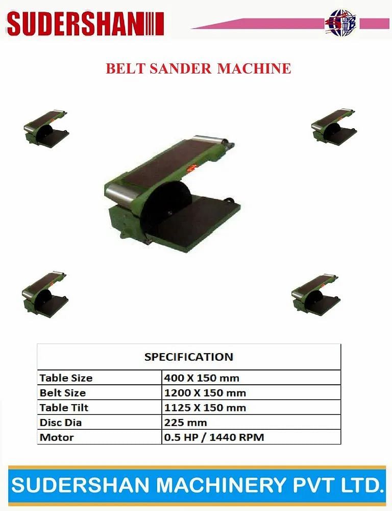 225 Mm Sudershan Belt Sander Machine