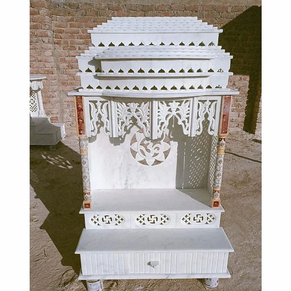 2.5 Feet White Marble Temple