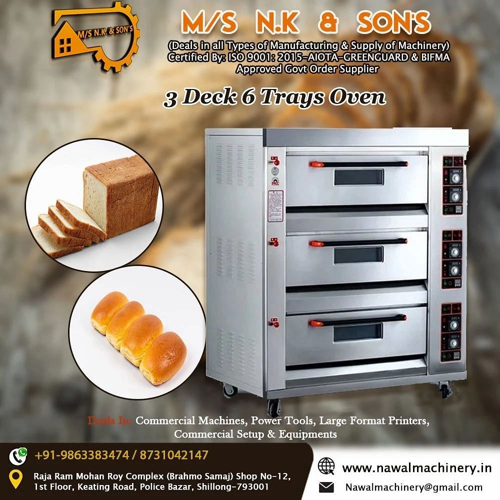 3 deck 6 trays commercial gas/electric oven