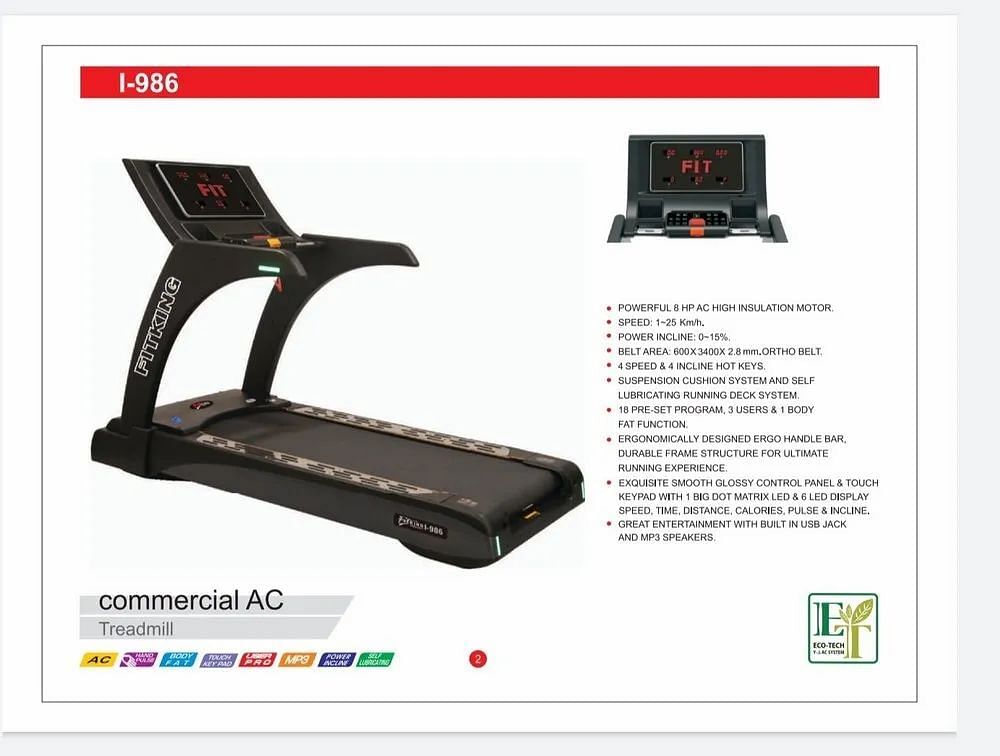 3 HP Commercial Motorized Treadmill, 130 kg